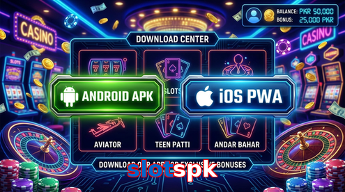 Main screen of Slotspk download page for PK players